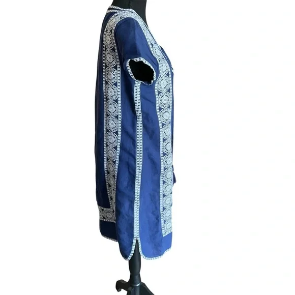 Vineyard Vines Navy Blue Lace-Up Tunic Dress Size 8 - Picture 5 of 9